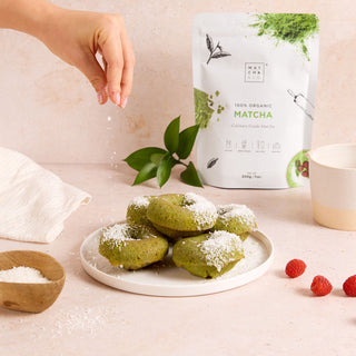 Matcha coconut donuts